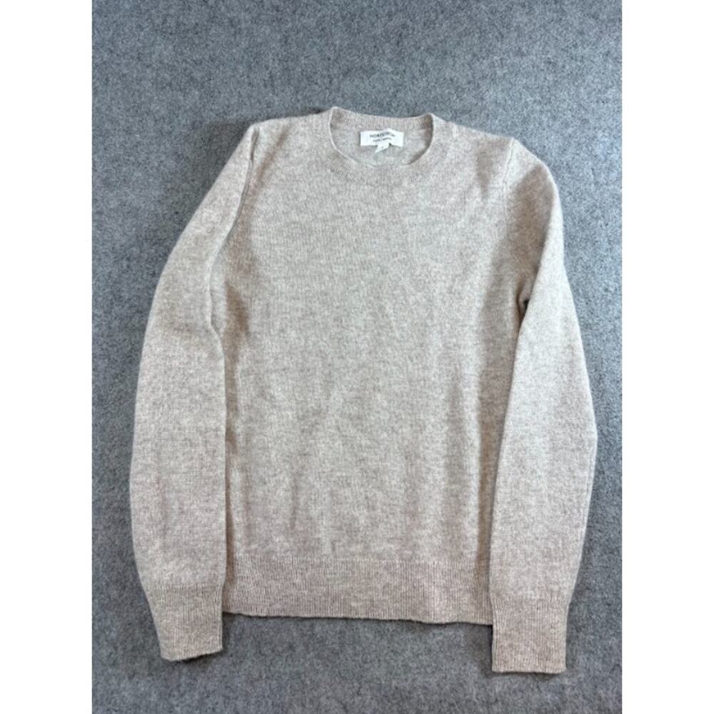 Nordstrom Cashmere Sweater Mens Small Beige Crewneck Knit Earth Tones Minimalist